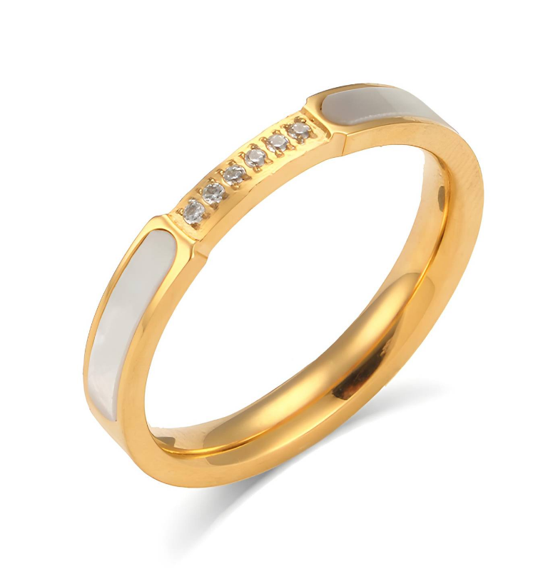 18K gold plated Stainless steel finger ring ( Ring size: 10)