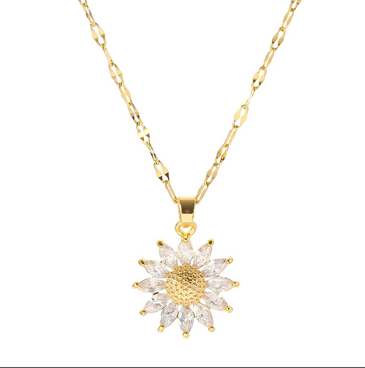 18K gold plated Stainless steel "Flower" necklace