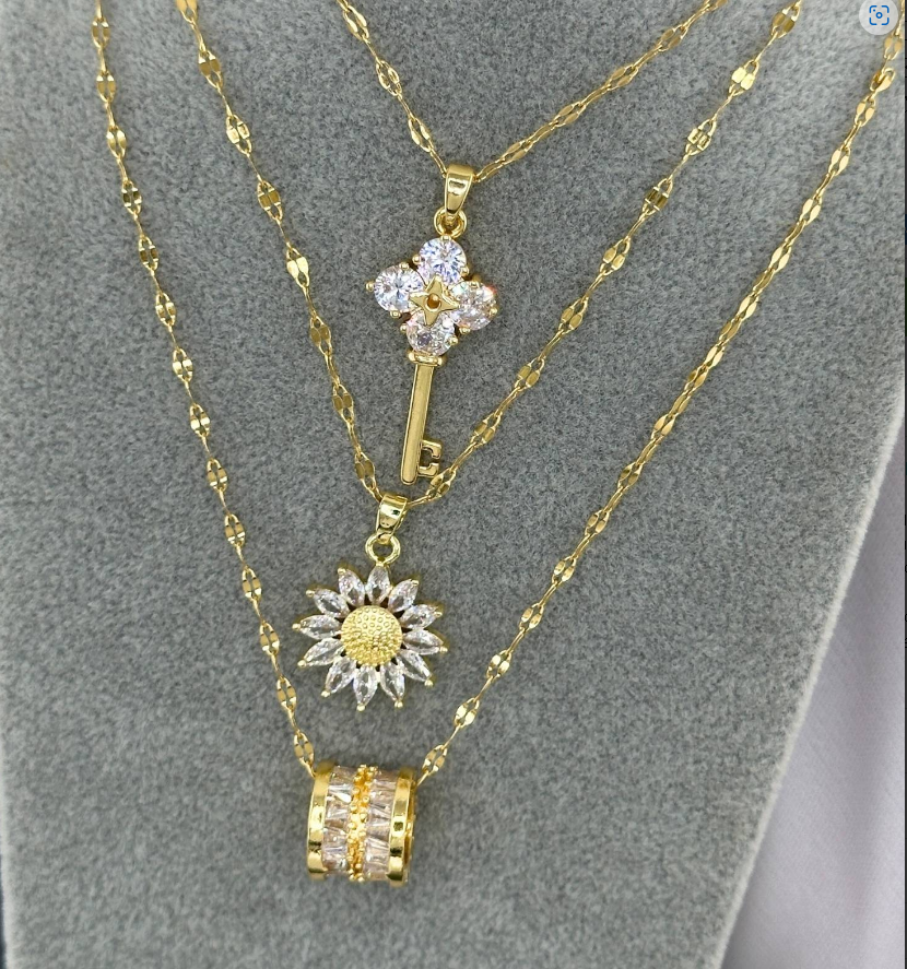 18K gold plated Stainless steel "Flower" necklace