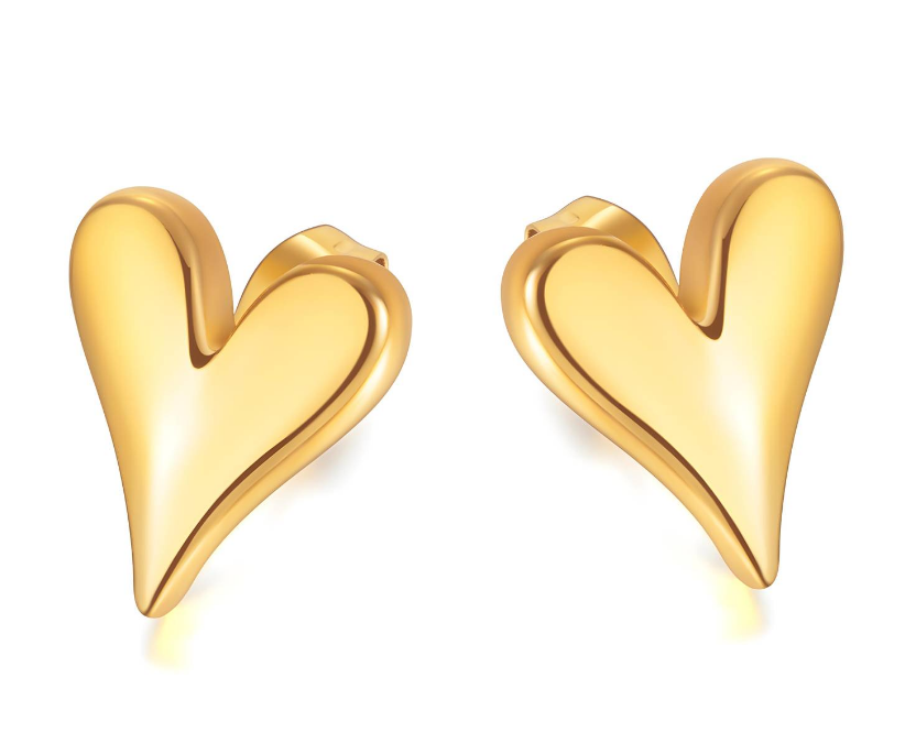 18K gold plated Stainless steel "Hearts" earrings