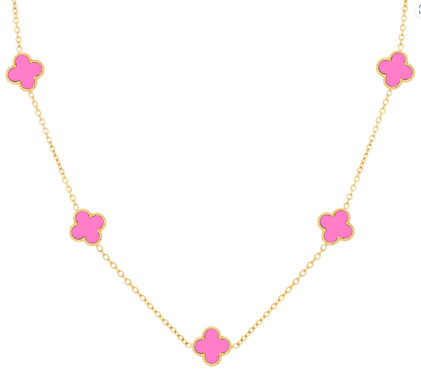 18K gold plated Stainless steel "Four-leaf clover" necklace