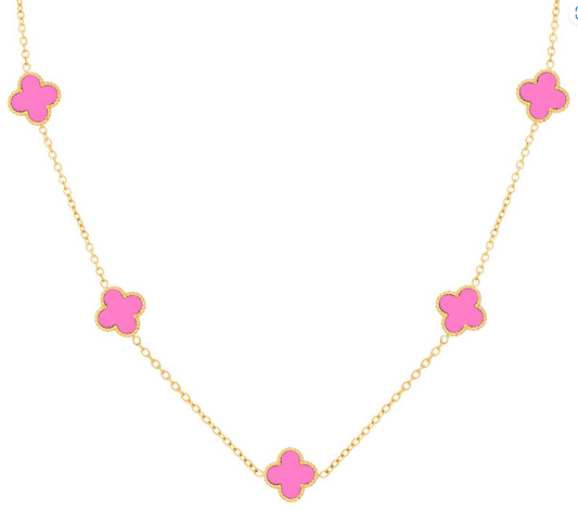 18K gold plated Stainless steel "Four-leaf clover" necklace