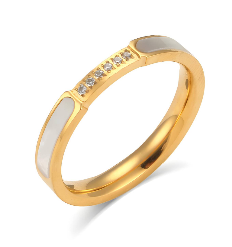 18K gold plated Stainless steel finger ring ( Ring size: 10)