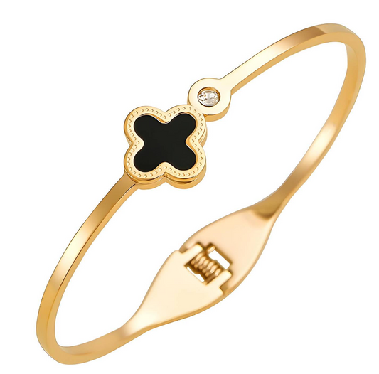 18K gold plated Stainless steel "Four-leaf clover" bracelet