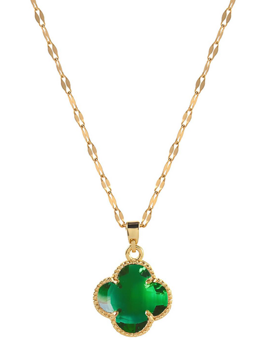 18K gold plated Stainless steel "Four-leaf clover" necklace