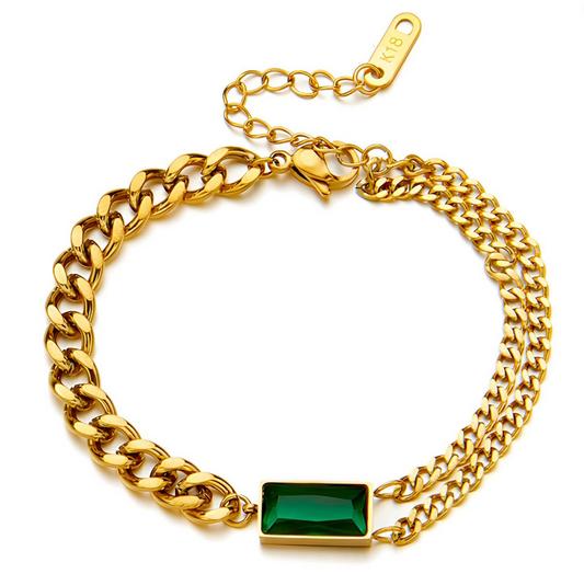 18K gold plated Stainless steel bracelet, Intensity