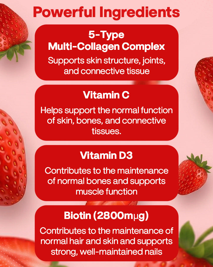 Strawberry Flavour Collagen Gummies